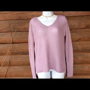 Women’s Ann Taylor v-neck open knit fuzzy sweater